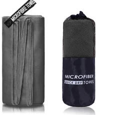 여행용 마이크로 화이버 타월 스포츠 건조 슈퍼 흡수성 목욕 비치 소프트 경량 요가 수영 체육관, [04] 80x160cm, [05] Dark gray, 1개