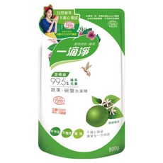 一滴淨 蘆薈多酚食品用洗潔精補充包 植萃成分 溫和不傷手, 800g, 1包