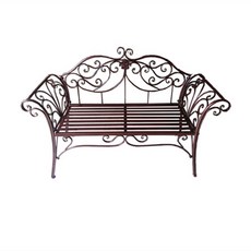 2인용 공원 철제벤치 의자 화이트 인테리어 벤치 야외 카페벤치, 쿠션 한 쌍