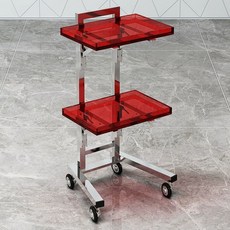 미용 헤어샵 컬러 작업대 미용실트레이 츄레이 실버 마지렐 크림 자연갈색 트리트먼트, 스테인리스-빨간색 아크릴 스테인리스 카트, 1개, 1L