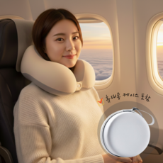 다ON 여행용 기내용 목베개 승무원 휴대용 메모리폼 목쿠션, 코랄핑크