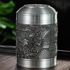 熱銷下殺廠家直銷錫制茶葉罐密封錫罐家用大號一斤紅綠茶便攜包裝盒儲茶罐joe182450, 1個, 大號大口清明上河圖, 大號大口清明上河圖