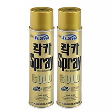 일신 락카 스프레이 페인트 보수용, 금색, 2개, 420ml