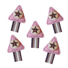 장식리본 (삼각별단추) 분홍, 100개*1봉