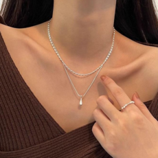 히오리아 925 물방울 펜던트 레이어드 목걸이