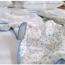 여니홈 차렵 토히토 이불 패드 베개 냉감 여름 세트, 이불SS(단품), 블루..