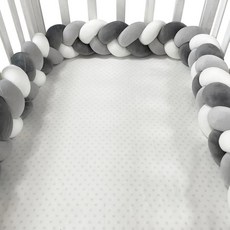매듭 브레이드 범퍼 요람 침대 보호대 플러시 베개 쿠션 충돌 방지 룸 장식, 16. 4M