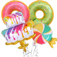 달콤한 도넛 아이스크림 케이크 호일 풍선 사랑 헬륨 베이비 샤워 생일 파티 장식 어린이 장난감 디지털 그림 Globo, 기타, donut cake set