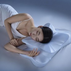 Nomble 메모리폼 경추베개 나비잠 실크 베개 고밀도 목편한 수면 목베개 옆으로자는 기능성 베개, 1개, 하늘