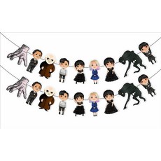 테니스 화환 장식 - 스포츠 테마 생일 파티 용품 성인용 그린 & 옐로우 공 배너 생일 축하 및 팀 모임을 위한 195092, Wednsday Garland Decoration