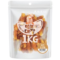 멍쵸 먹보대장 1kg 대용량 강아지간식, 1개, 먹보대장 치킨고구마