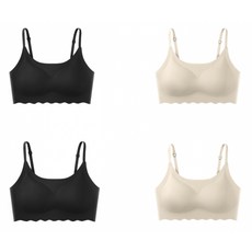 해피유통 여성 고탄력 무봉제 스포츠 브라 통기성과 편안한 디자인 짧은 형식 무버튼 4종