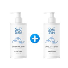 1+1 소니베베 올인원 약산성 유아용 신생아 샴푸 바디워시, 2개, 500ml