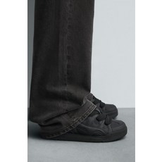 ZARA 자라 남성 레더 슈즈 스니커즈 포멀 청키 레이스 트레이너 - 블랙 167282