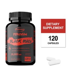 페루산 블랙 마카 30000mg – 에너지 및 지구력 테스토스테론 부스터, 3개, 120정