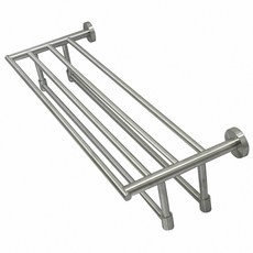 蝴蝶衛浴 304不鏽鋼圓座雙掛毛巾架 創新加桿 毛巾架 浴室置物架 放衣架 浴巾, 1個, 【A廊】(圓座)雙層雙掛, (圓座)雙層雙掛