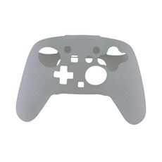 Switch Pro 2 手把專用防摔防滑矽膠保護套 透明搖桿矽膠套 果凍套 手柄水晶殼防震 收納包 手把套, 1個, 防摔軟質保護套（二代原廠手把專用-白）