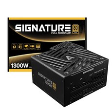 AONE 시그니처 1300W 80PLUS 골드 풀모듈러 ATX 3.1 블랙 PC 파워, 시그니처 1300W GOLD  BK