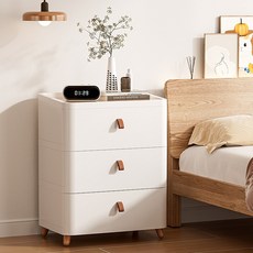 웜모먼트 고급 모던 서랍장 거실 침대 쇼파 다용도 정리함, 화이트, 3단