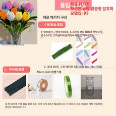 모루 꽃만들기 꽃다발 철사 졸업식 DIY 공예 키트, 랜덤 6색 병, 1개