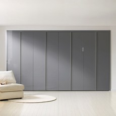 [보루네오] 붙박이장 슬라이딩 여닫이 안방 거실 스타일러 슬라이드 미닫이 8자 9자 10자 11자 12자 13자, 03.샤인여닫이-다크그레이 30cm