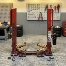 YONO 1:64 정비소 자동차 리프트 디오라마 소품, 1개, 레드