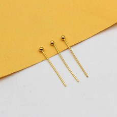 실버 골드 도금 청동 구리 볼 헤드 핀 바늘 비즈 귀걸이 쥬얼리 파인딩 볼핀 100p 16mm 20mm 25mm 30mm, gold, 1개