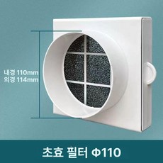 덕트 필터 공조기 환풍기 실내 시스템 공기 호일 환기, 2호 110 포함 스펀지 망 1장 벌레