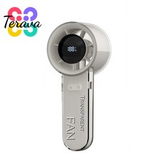 Terava 휴대용 미니 선풍기 LED 충전핸드풍기 캠핑 실내 아웃도어용, 화이트, P320