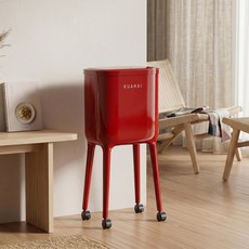 KUAHAI 롱레그 이동식 원터치 휴지통 20L 가정용 주방 고각 대용량 쓰레기통, 레드 레드