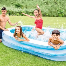 [정품 공식수입사]인텍스(INTEX) 사각패밀리풀56483, 블루, 1개