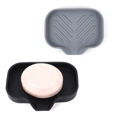 다용도 실리콘 물빠짐 건조 비누 수세미 받침대 소형, 블랙, 1개, 블랙