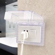 插座防水蓋，防塵安全保護蓋，適用於浴室廚房，透明PP材質, 詳見包裝, 插座防水蓋-1入