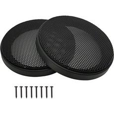 6인치 x 9인치 스피커 그릴 커버 자동차 서브우퍼 가드 프로텍터 금속 메쉬가 있는 ABS 플라스틱 프레임 검은색 2Pcs, 6.5'' - 2Pcs