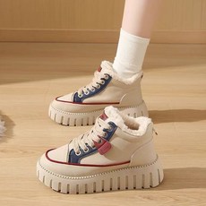 Modern Fashion 여성 하이탑 기모 운동화 방한 워킹화 L17