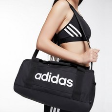 아디다스 공용 더플 백 스몰 팀백 기본 스포츠 트레이닝 여행 가방 신발 보관 숄더백 훈련용 짐가방, 1개