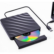 QDSYLQ External DVD CD Drive USB: Burner for LAPTOP 랩탑 노트북 PC Optical Drives +/-RW ROM CD/DVD AN, Black