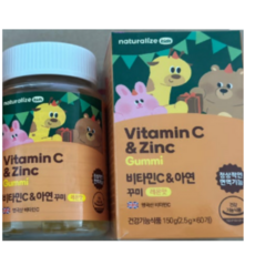 네추럴라이즈 키즈 비타민 C 아연 꾸미, 3개, 60정