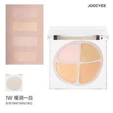 JOOCYEE 酵色 四色遮瑕盤，遮蓋斑點黑眼圈淚溝痘印, 1W 暖調一白, 1個