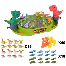 兒童玩具 桌面雙人對戰盤，親子互動彈珠桌遊，趣味對打恐龍彈珠機，雙人對戰玩具禮物, 1個, 彈射對打Y恐龍（32標靶40珠）