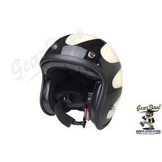 【吉兒基地 Gear Base】EVO 安全帽 3/4 飛鏢 火焰 彩繪 復古 橘色 黑白 美國 DOT TA502, 1個, 白黑,TA502 ( L ), 白黑