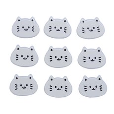 [도냥] 납작왕고냥이 냉장고 현관문 인테리어 자석 마그넷 9P, 화이트