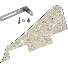 플레어 1겹 크림 LP 기타 픽가드 크롬 브래킷 마운트 나사 LP 스타일 픽가드 세트, 4겹 에이징 펄