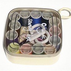 便攜式多功能手工針線包縫紉縫補工具收納盒家用針線盒針線套裝, 1個, 白【13色線+10針+剪刀穿線器等工具】