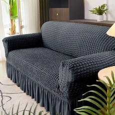 조이누리 사계절용 프릴 쇼파커버 쇼파스커트 고탄력 스판 구름퀄팅 4인용 3인용 2인용 1인용, 1개, 진그레이