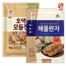 [퀴클리몰] 사조오양 해물완자 1kg + 사조오양 오색 모듬전 1kg (20g), 2개
