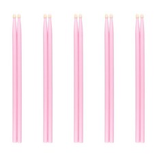 SINJEUN 5A 드럼스틱 5쌍 핑크 드럼 스틱 악기 타악기용 스틱, SINJEUN 5A 드럼스틱 5쌍, 핑크 드럼 스틱,