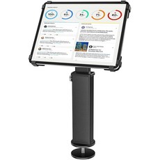 AboveTEK 아이패드 데스크 그로밋 마운트 360° 회전 및 180° 기울기가 있는 조절 가능한 태블릿 책상 9.7인치-13인치 태블릿에 적합 도난 방지 스탠드 튼, Black, Desk Grommet