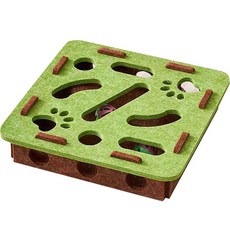 貓玩具響鈴球多孔互動益智玩具，趣味響鈴聲，安全材質，互動益智, 綠色, 1個