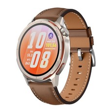 화웨이 워치 GT6 프로 스트랩 스티칭 천연 가죽 카우 하이드 밴드, GT5Pro (46MM), 갈색